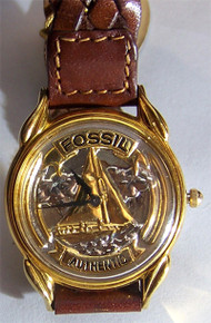 Fossil Sailboat Watch Vintage Collectors Sailors Wristwatch