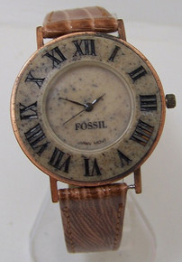 Fossil vintage watch Stone on Copper with Roman Numeral Mens Vintage