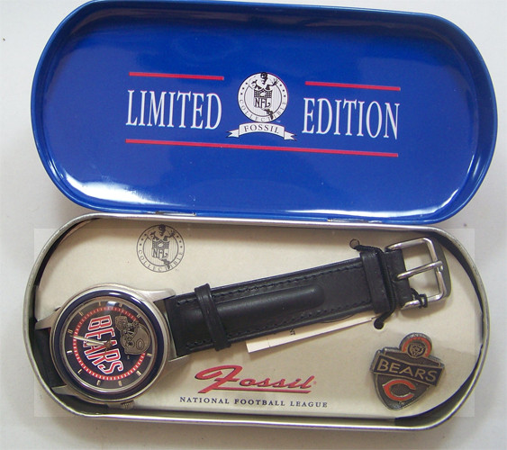 Chicago Bears Fossil Watch Vintage Mens Collectible Set 1994