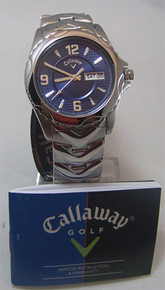 Callaway Golf Watch Mens Three Hand Day Date Blue Wristwatch CY2059