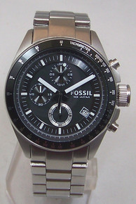 Fossil Mens Chronograph Watch Black Tachymeter Stainless Steel CH2600