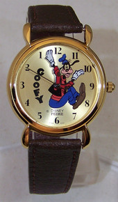 Goofy Backwards Pedre Disney Watch 1989 Gold Lmt. Ed. Wristwatch