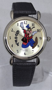 Goofy Backwards Pedre Disney Watch 1989 Silver Lmt. Ed. Wristwatch