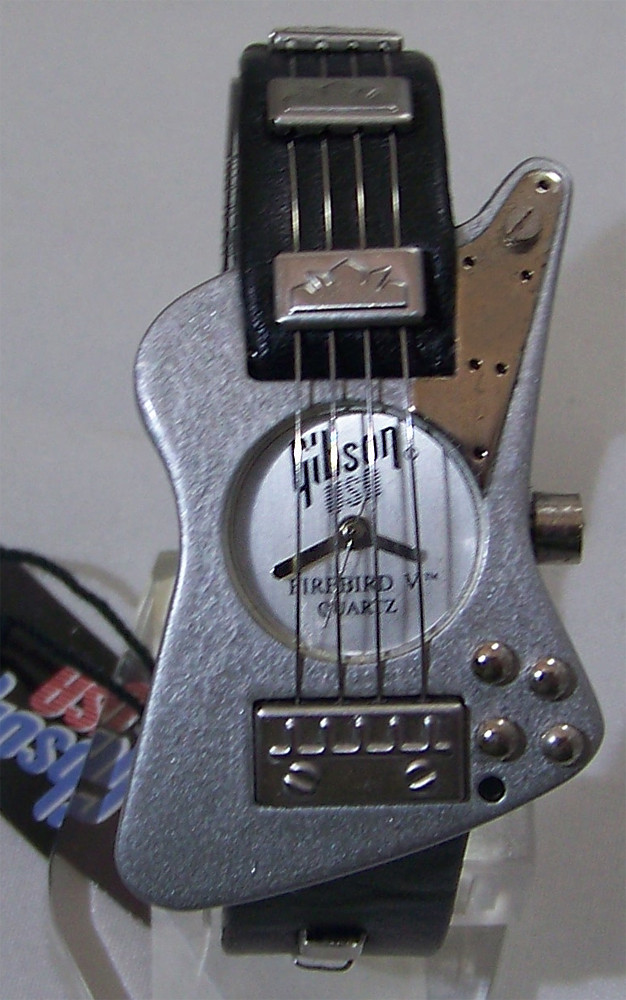 Gibson Guitar Watch Gibson Firebird V Grey Wristwatch In Guitar Case