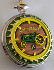 John Deere Franklin Mint Pocket Watch Model A Tractor LE New