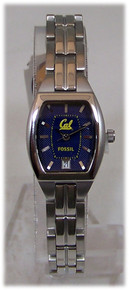 UC Berkely Cal Bears Fossil Watch Womens 3 Hand Date Wristwatch Li3009