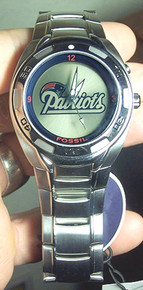 New England Patriots Fossil Watch Mens Flashing Logo Kaleido NFL1006