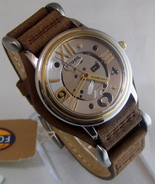 Fossil Vintage Watch Mens Metallic Steampunk Style Wristwatch JR-7561