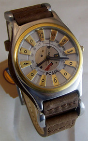 Fossil Vintage Watch Mens Metallic Steampunk Style Wristwatch JR-7560