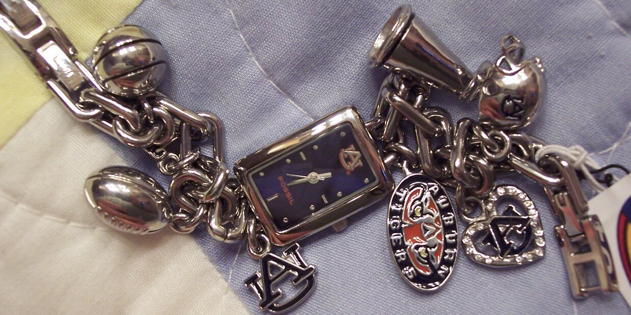 Auburn University Tigers Fossil Charm Bracelet Logo Watch Li2738