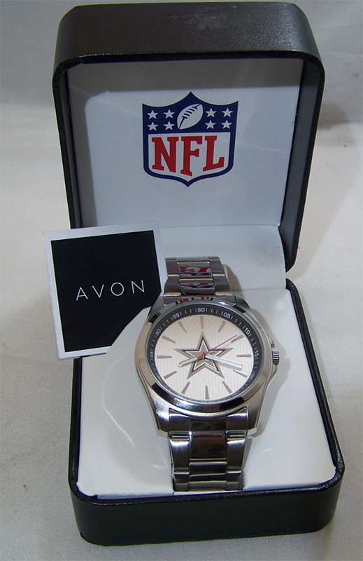 2005 Dallas Cowboys Avon Released Wristwatch! Dallas Cowboys Watch Avon Release Mens 3 Hand Silver Tone  main image 3