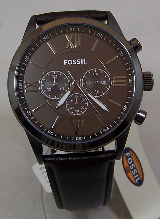 Fossil Mens Chronograph Watch Chocolate Brown Wristwatch