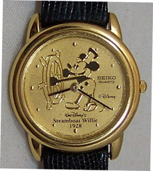 Steamboat Willie Seiko Watch Mickey Mouse Disney Gold Womens Lmt. Ed.