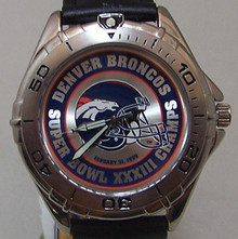 Denver Broncos Fossil Watch Mens Super Bowl XXXIII Vintage Wristwatch