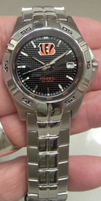Cincinnati Bengals Fossil Watch Mens Three Hand Date Wristwatch