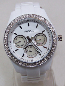 Fossil White Watch Stella Ladies womens Multifunction Glitz ES1967