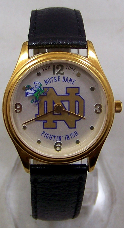 Notre Dame Watch Sun Time Fighting Irish Wristwatch 36mm Unisex