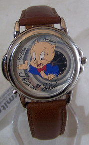 Porky Pig Watch Mel Blanc Voice Wristwatch Looney Tunes Armitron