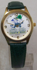 Notre Dame Watch Sun Time Fighting Irish Rotating Shamrock Wristwatch