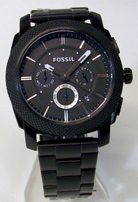 Fossil Watch Mens Black Machine Collection Chronograph Wristwatch New