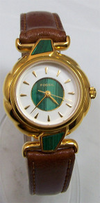 Fossil Womens Watch Vintage Malachite Style Gold Tone Wristwatch NEW