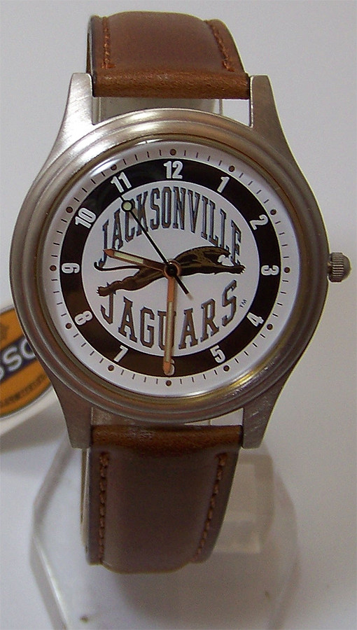 Jacksonville Jaguars Jax Jags Fossil Watch Vintage 1993 Brown band