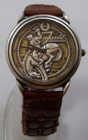 Fossil Rodeo Watch Cowboy Bucking bronco Horse Coors Wristwatch