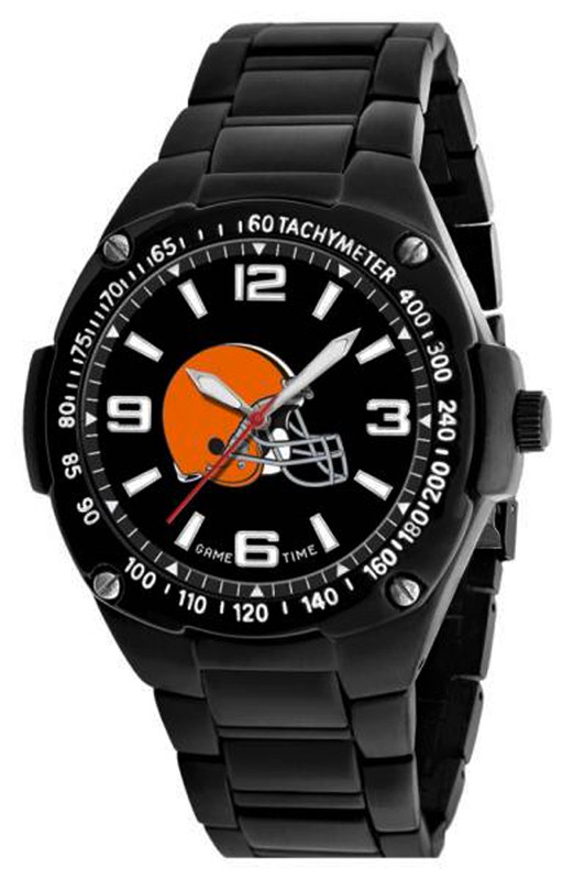 Cleveland Browns Watch Mens Black SS Game Time Gladiator Wristwatch