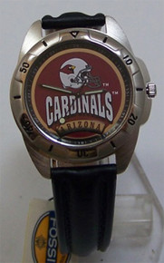Arizona Cardinals Watch Fossil Mens Vintage 1995 Wristwatch With Tin