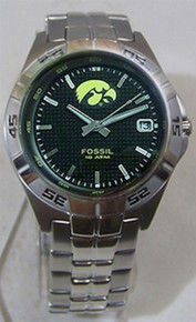 Iowa Hawkeyes Fossil Watch Mens Three Hand Date Wristwatch