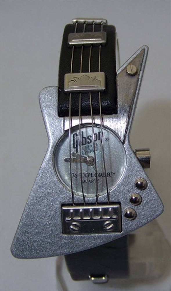 Gibson Guitar Watch Gibson 76 Explorer Novelty Wristwatch Silver Matte