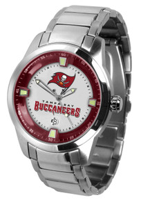 Tampa Bay Bucs Watch Mens Game Time Titan Stainless Date Wristwatch