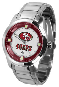 San Francisco 49ers Watch Mens Game Time Titan Stainless Date Wristwatch