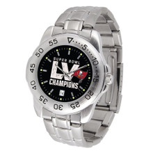 Tampa Bay Bucs Super Bowl LV Watch Game Time Sport Steel Wristwatch