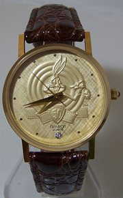 Bugs Bunny Watch 50th Anniversary Gold Diamond Looney Tune Wristwatch