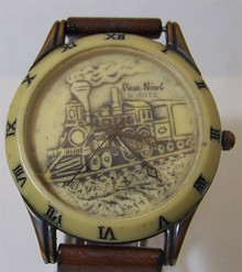 Train Watch Vintage Fossil made Pierre Nicol Locomotive Wristwatch