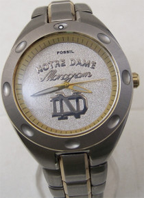 Notre Dame Fossil Mens Watch Monogram Style Vintage Wristwatch PR5112