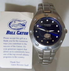 Florida Gator Fossil Watch Bull Gator PR5124 Mens Vintage Wristwatch