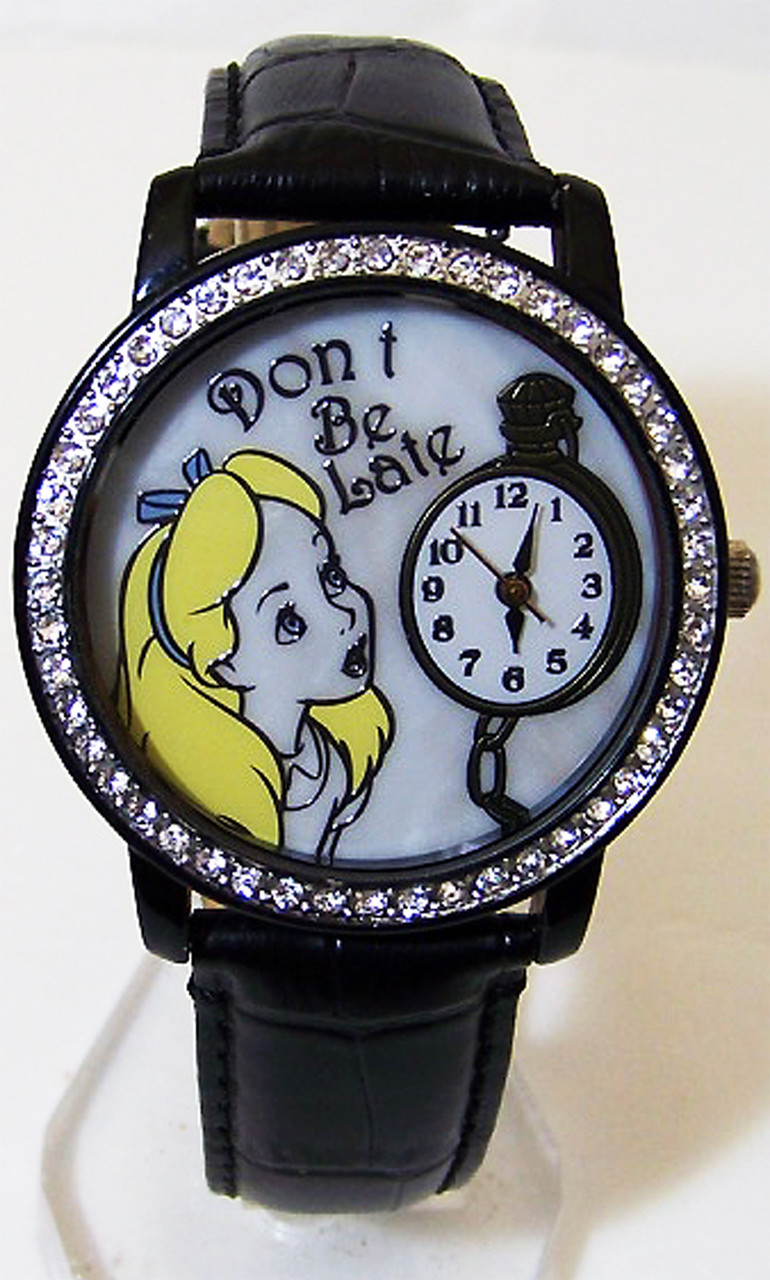 Disney Alice In Wonderland Watch Don't Be late Accutime MOP Wristwatch