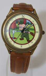 Bugs Bunny Elmer Fudd Rabbit Season Fossil Watch Cartoon Wristwatch