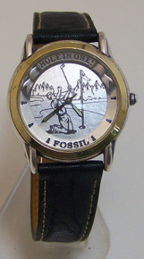 Fossil Golf Themed Watch Hole in One Golfers Vintage Wristwatch Rare