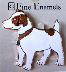 Sweet Jack Russell Terrier Dog 22ct Gold Plated Enamel Pin Brooch