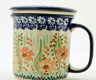 Polish Pottery Tea Mug & Infuser-Marigold