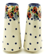 Polish Pottery Tall Salt & Pepper-Field of Poppies