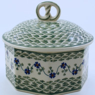 Polish Pottery Baker Dish with Pretzel Handle - Rhine Valley