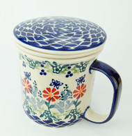 Polish Pottery Tea Mug & Infuser Butterfly Delight