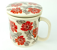 Polish Pottery Tea Mug & Infuser Hamptons