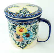 Polish Pottery Tea Mug & Infuser Primary Colors