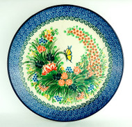 Polish Pottery Stoneware 10" Dinner Plate Spring Butterfly