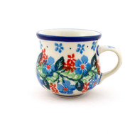 Polish Pottery Espresso Mug Blue Morning Glory